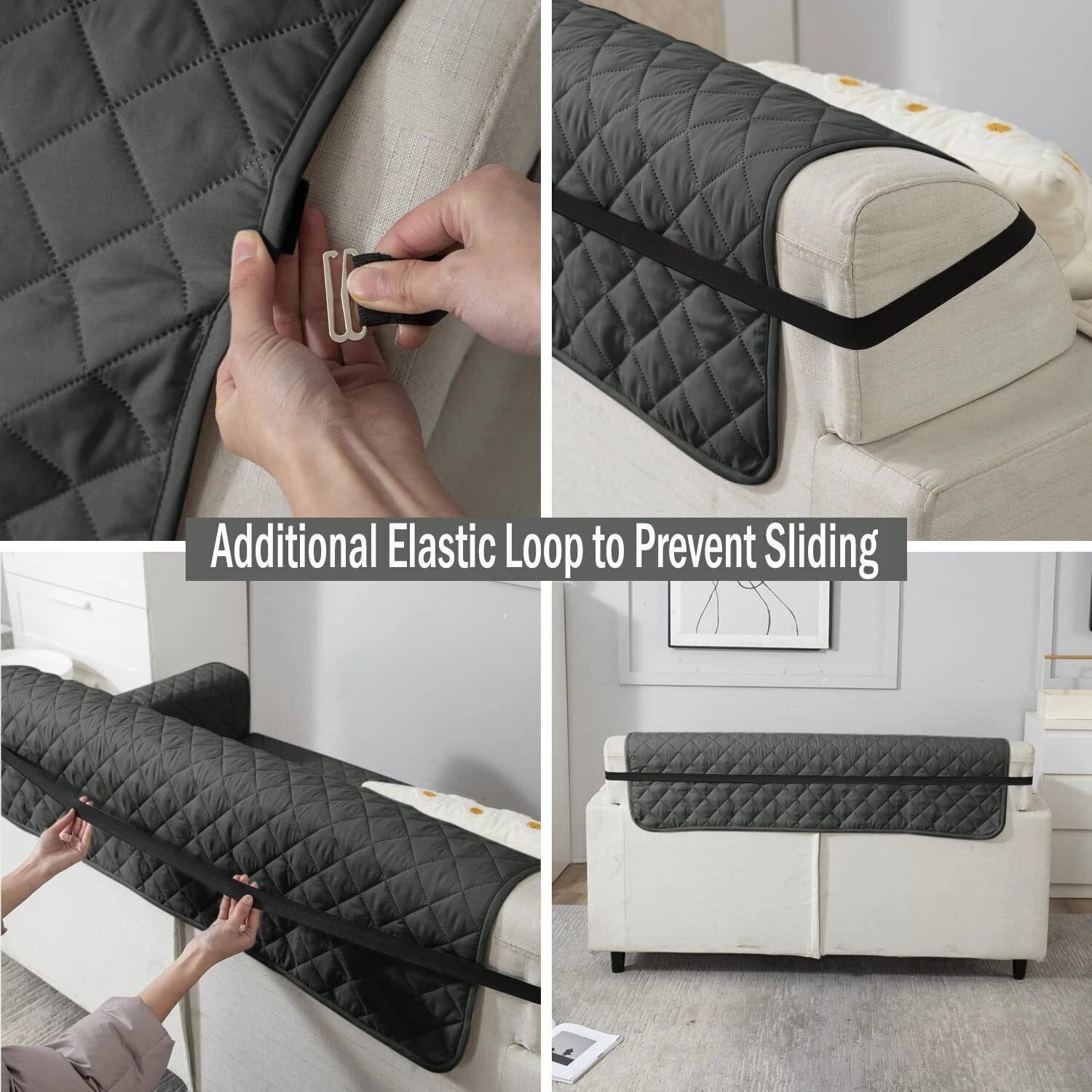 Image of HOKiPO Polyester 1 Seater Sofa Plain Cover