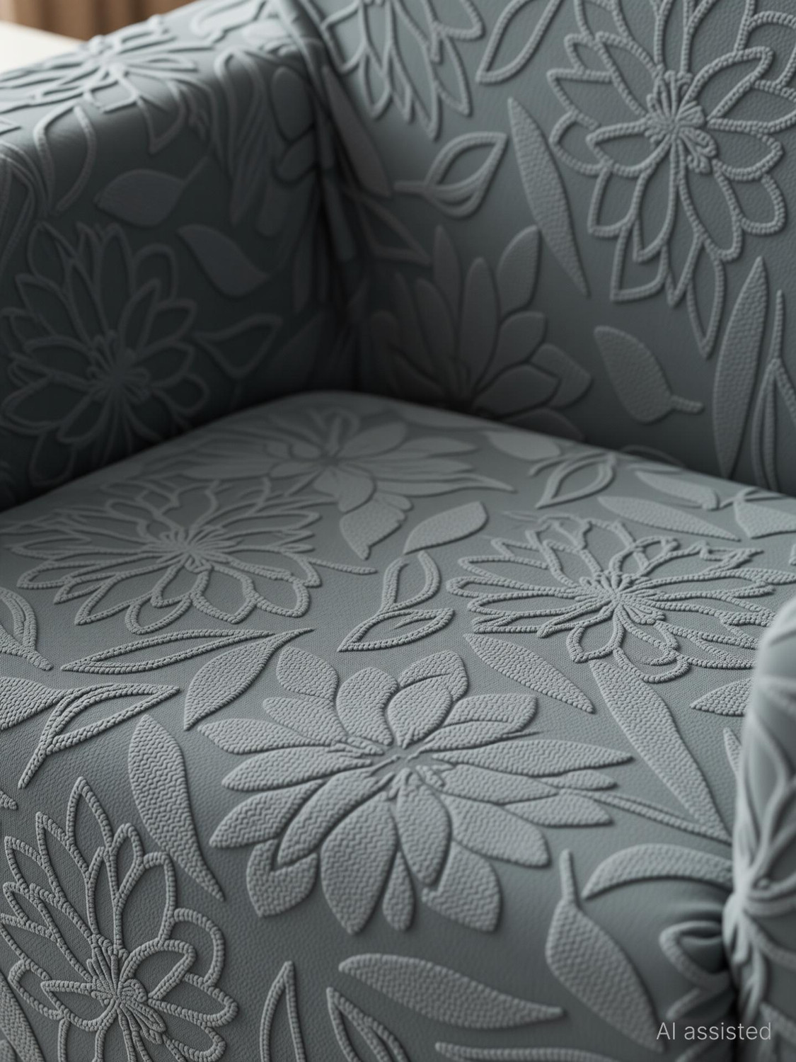 Image of Magical Jacquard 1 Seater Sofa Floral Cover