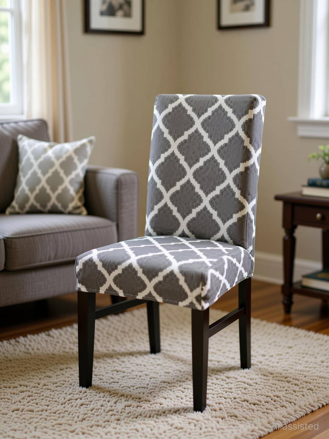 Alkaylaa Polyester 1 Seater Chair Abstract Cover