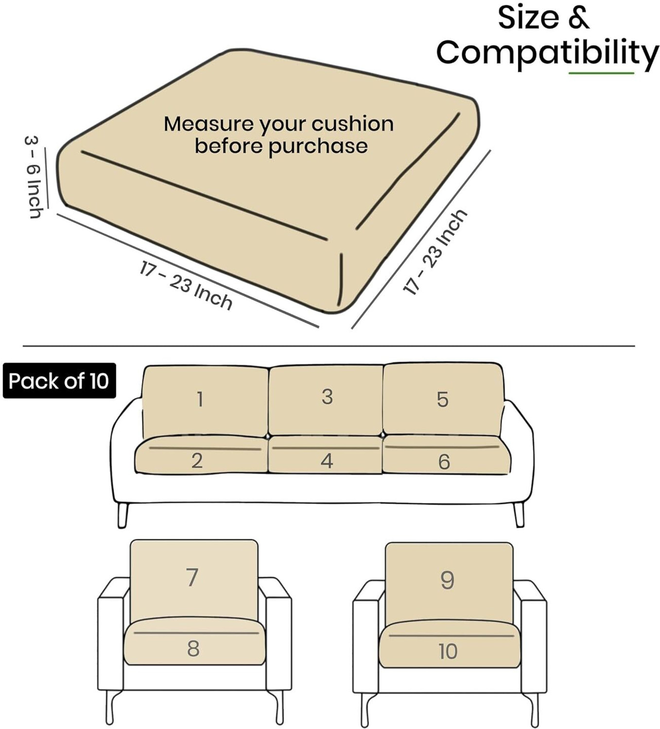 Image of PRABHNOOR Velvet 3+1+1 Seater Sofa Plain Cover