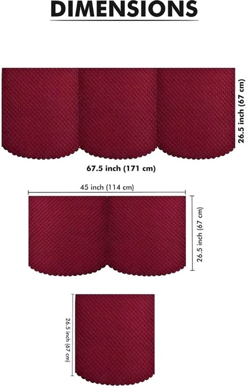 Image of PITLOUM CRAFT Velvet 3+2+2 Seater Sofa Geometric, Plain Cover