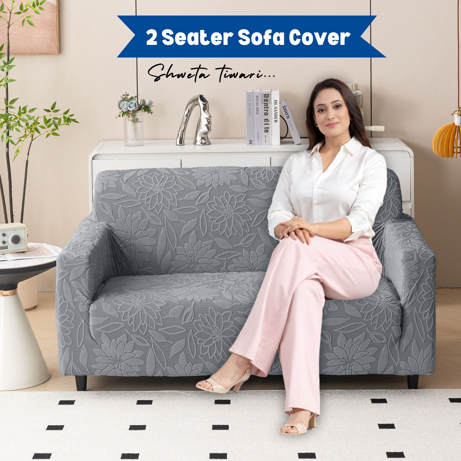 Image of Magical Jacquard 2 Seater Sofa Floral Cover