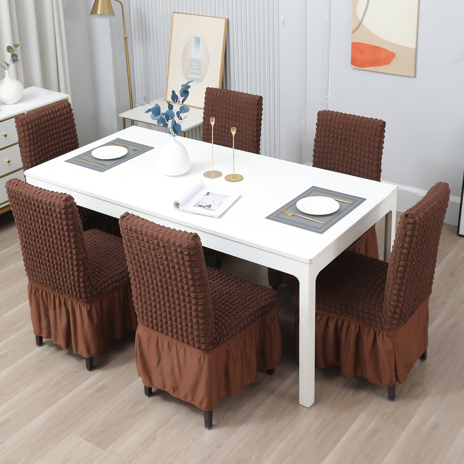 Image of HOKiPO Polyester 1 Seater Chair Plain Cover