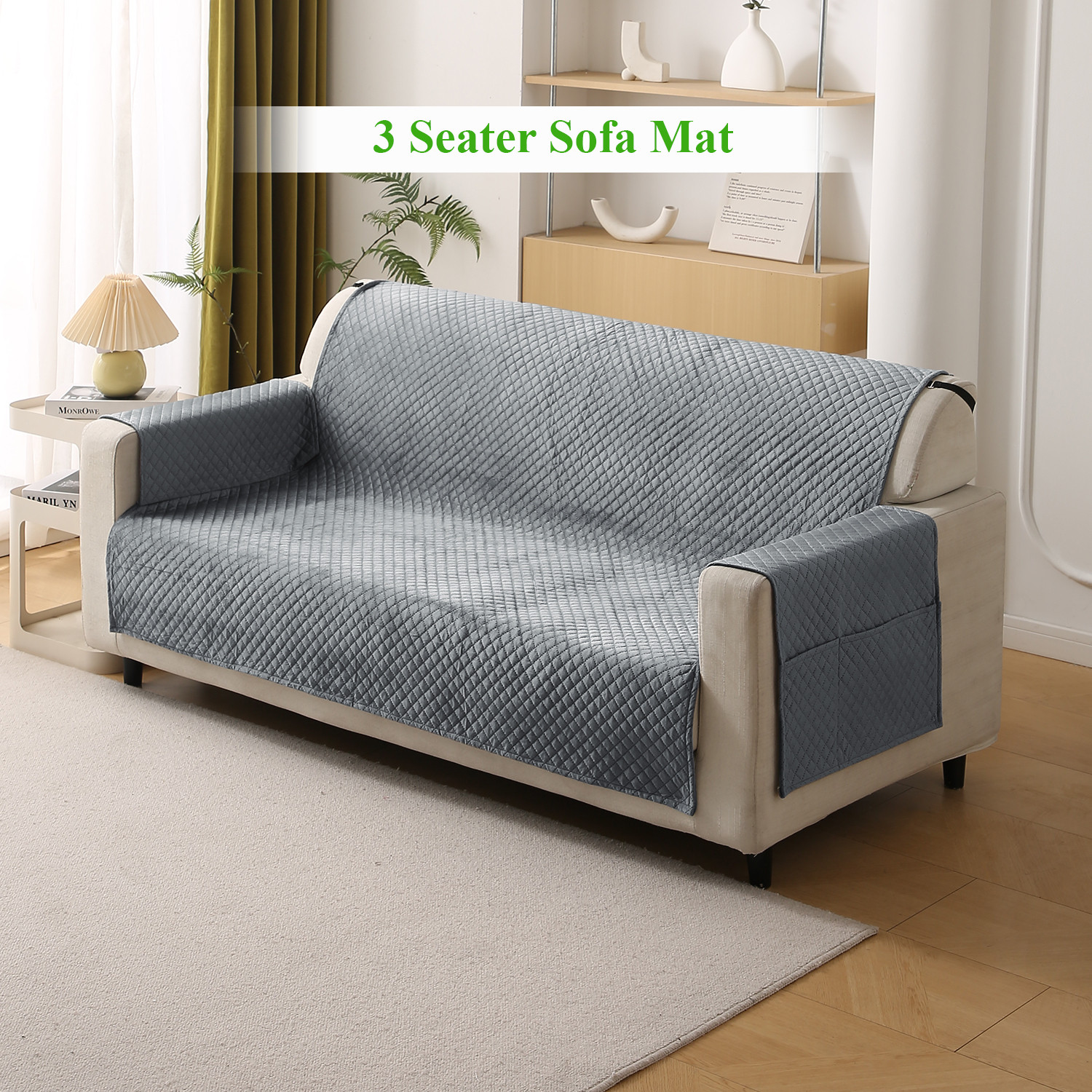 Image of HOKiPO Velvet 3 Seater Sofa Geometric Cover