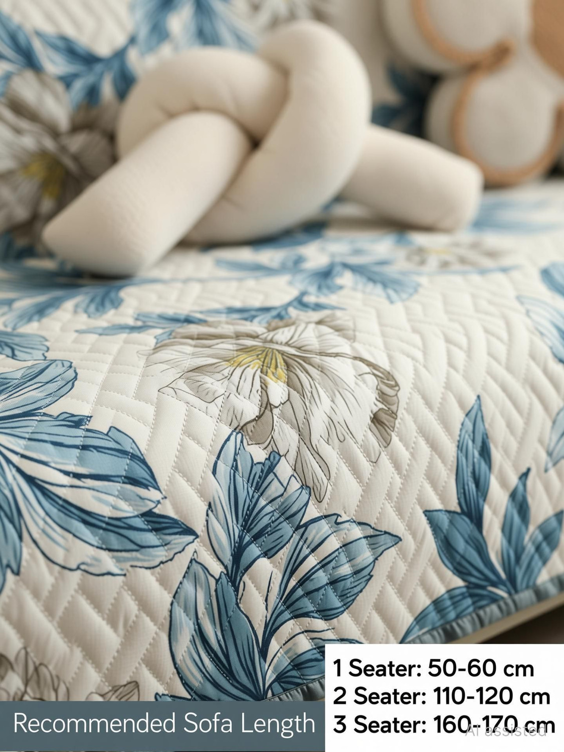 Image of Ramesht Enterprises Polyester, Cotton 3 Seater Sofa Floral Cover