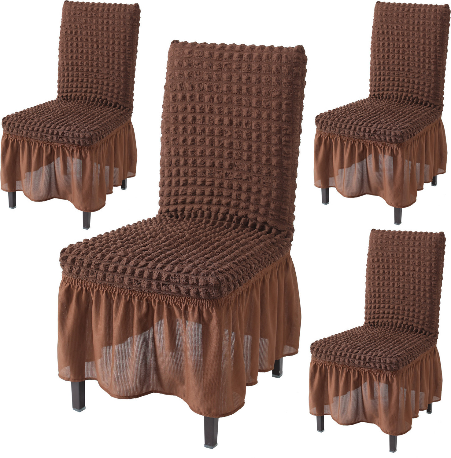 Image of HOKiPO Polyester 4 Seater Chair Plain Cover