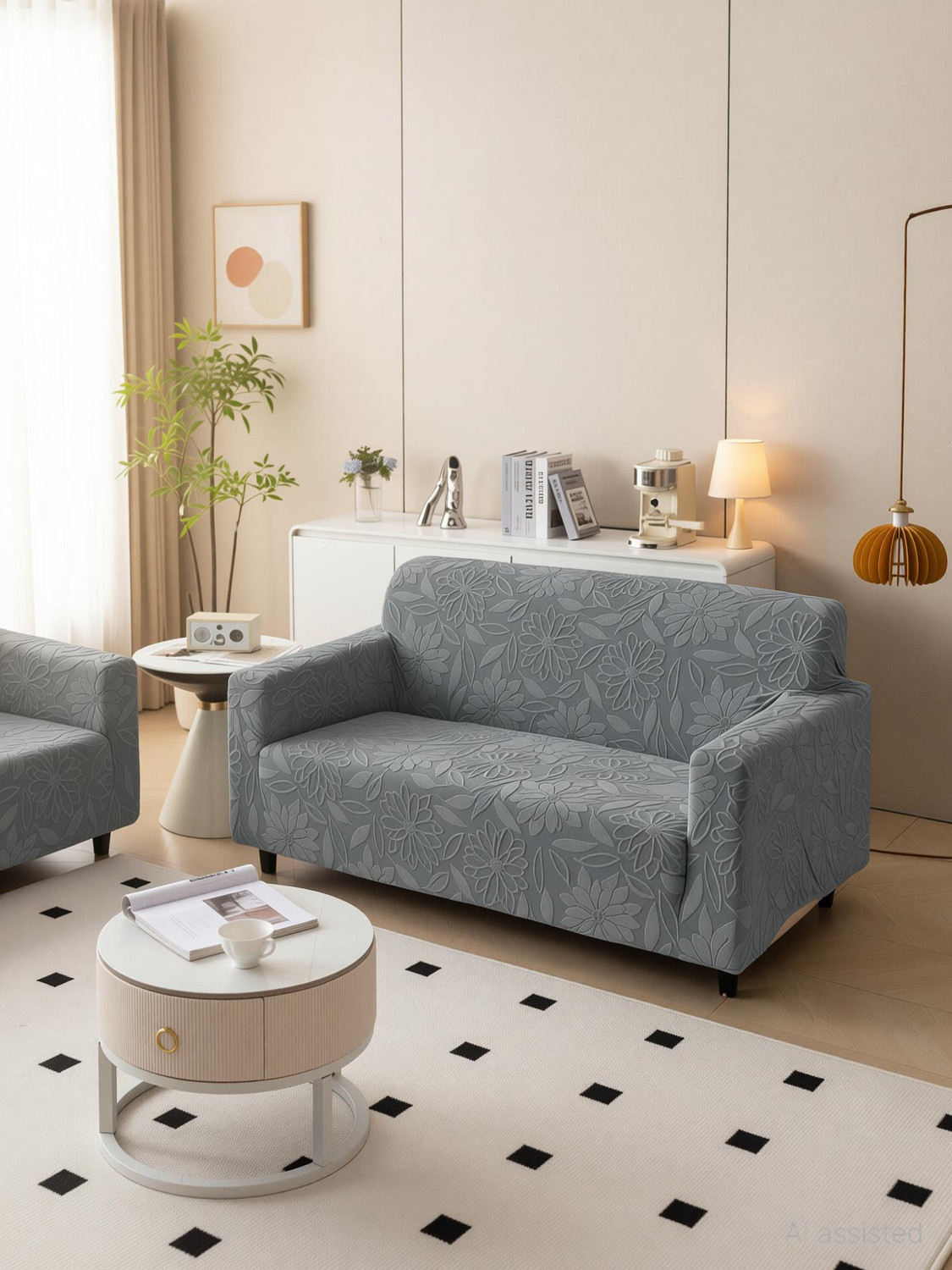 Image of Magical Jacquard 3+2 Seater Sofa Embroidered Cover