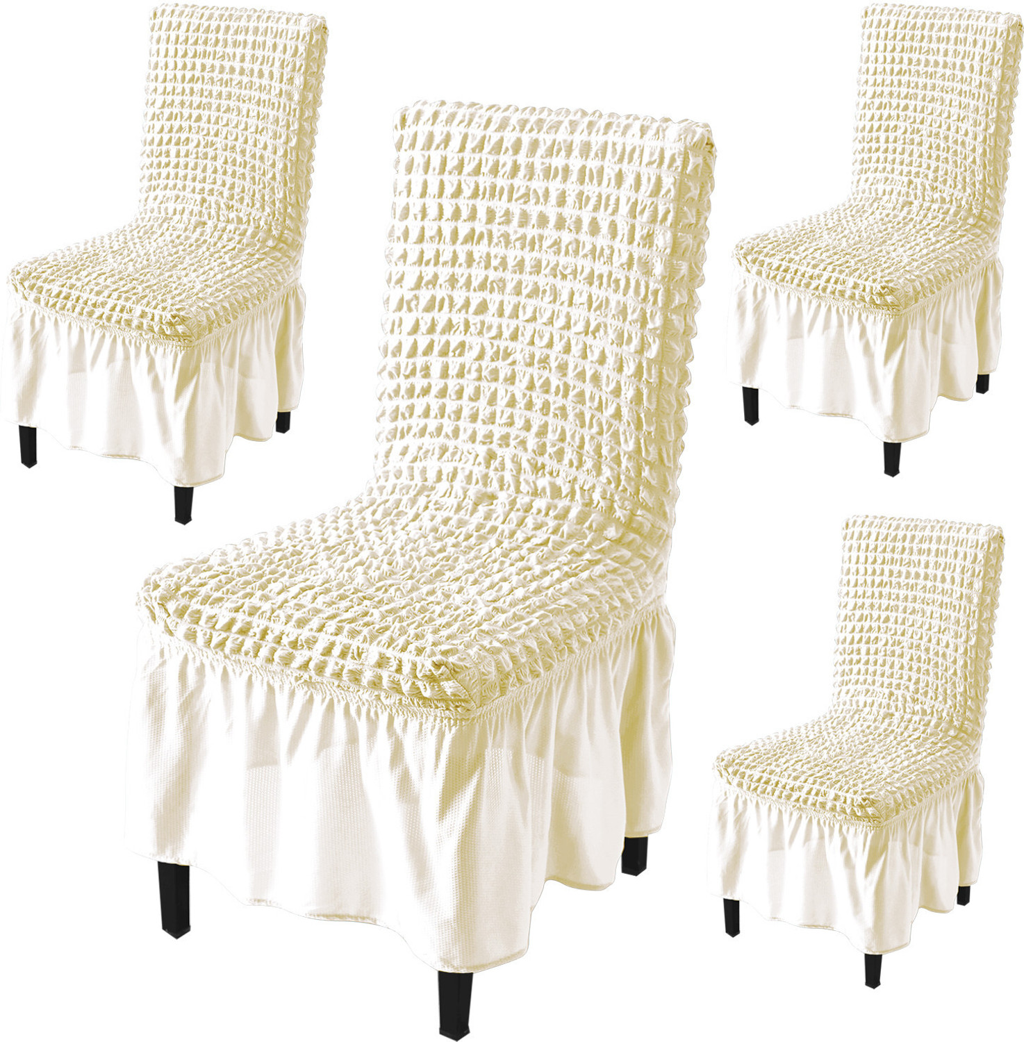 Image of HOKiPO Polyester 4 Seater Chair Plain Cover