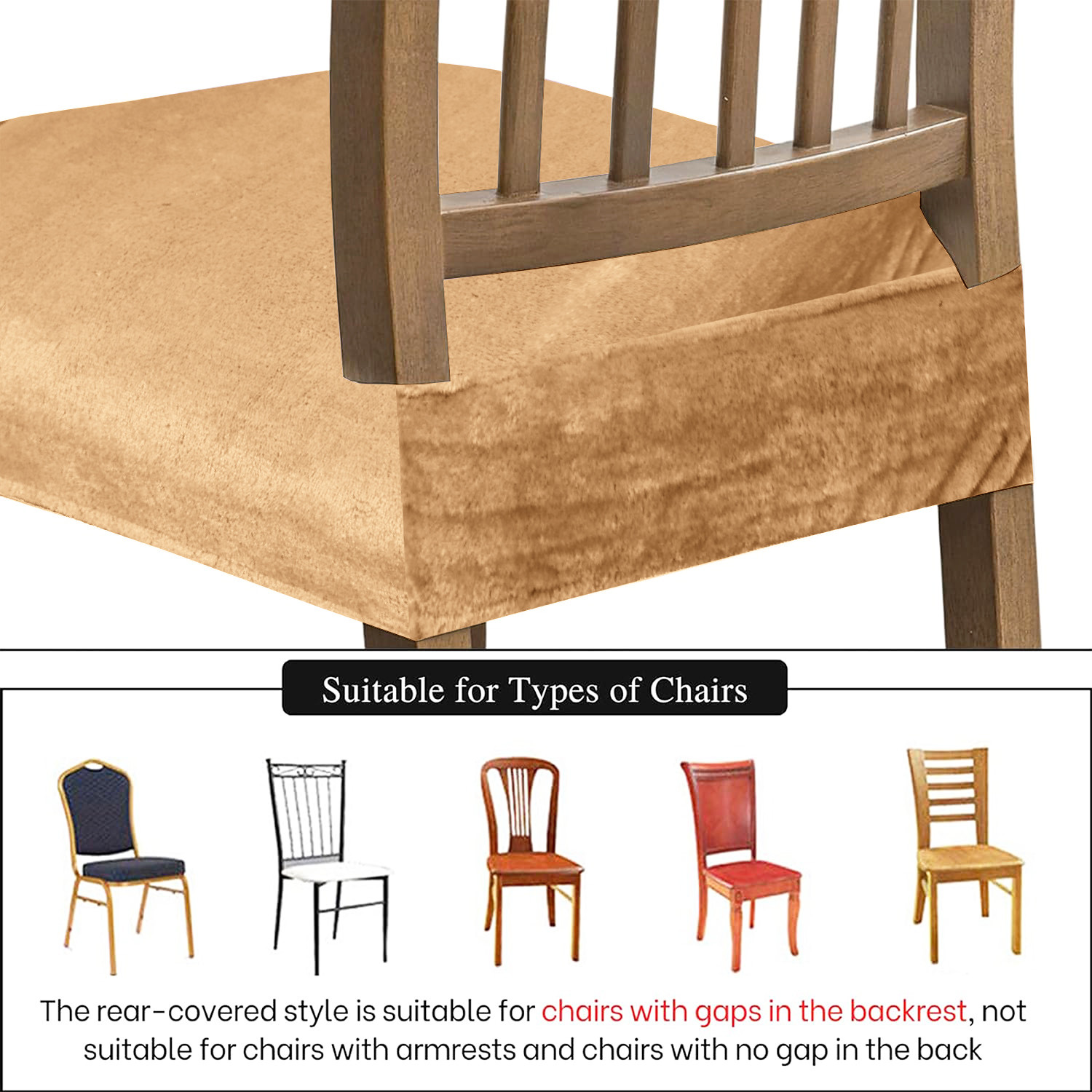 Image of Chipkali Velvet 6 Seater Chair Plain Cover