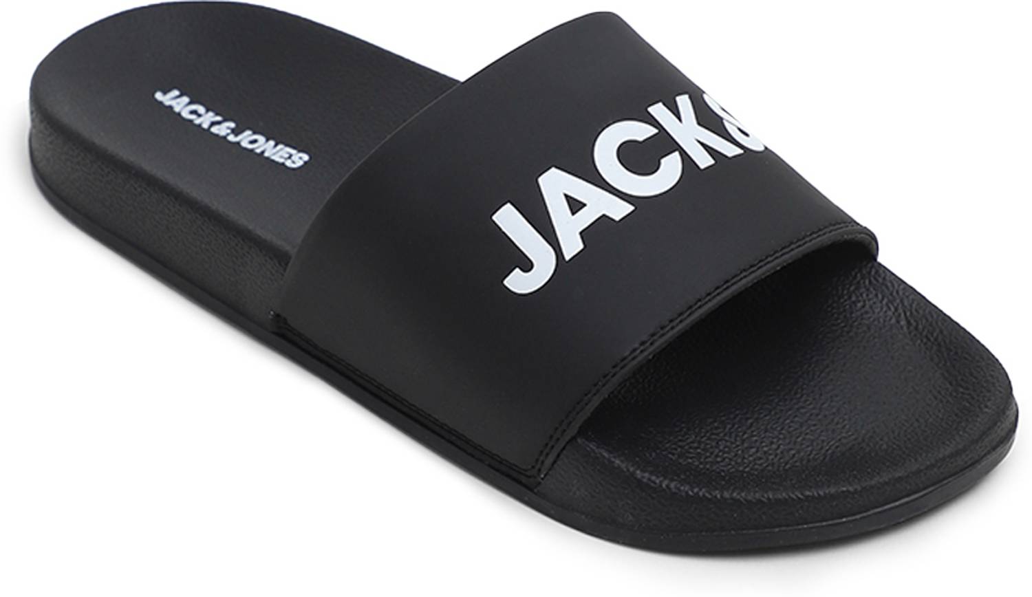 JACK & JONES Men Black Slides - Image 4