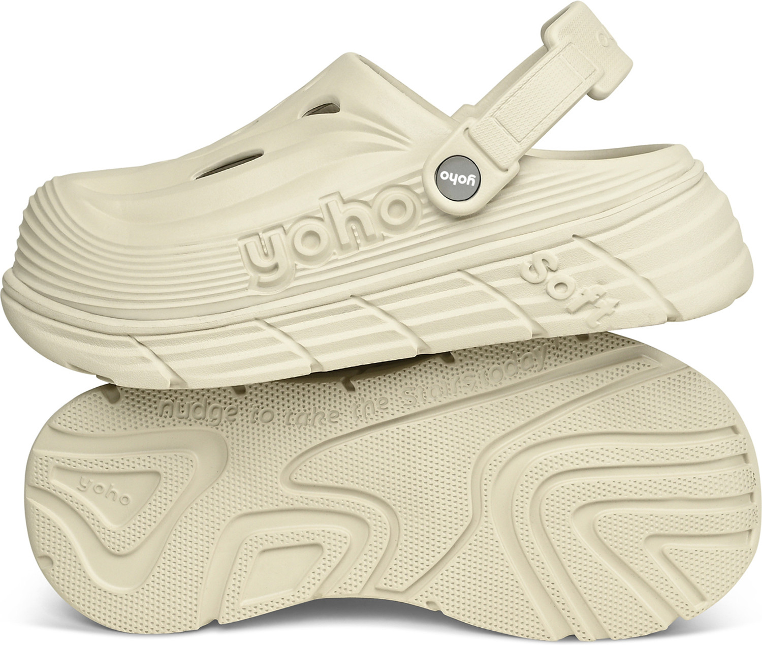 Image of yoho Clogs Scoops Lightweight, Soft on Skin, Comfortable & Waterproof Women Flip Flops (Beige, 4)