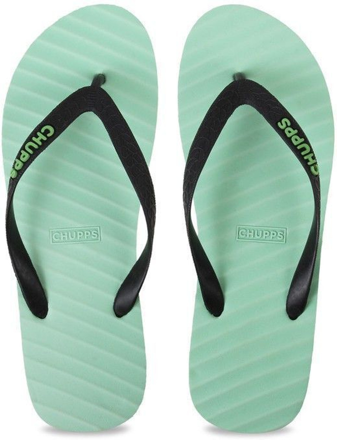Image of Chupps Men Banana Leaf Green Soft Footbed Lightweight Flip Flops Chappals For Unisex Flip Flops