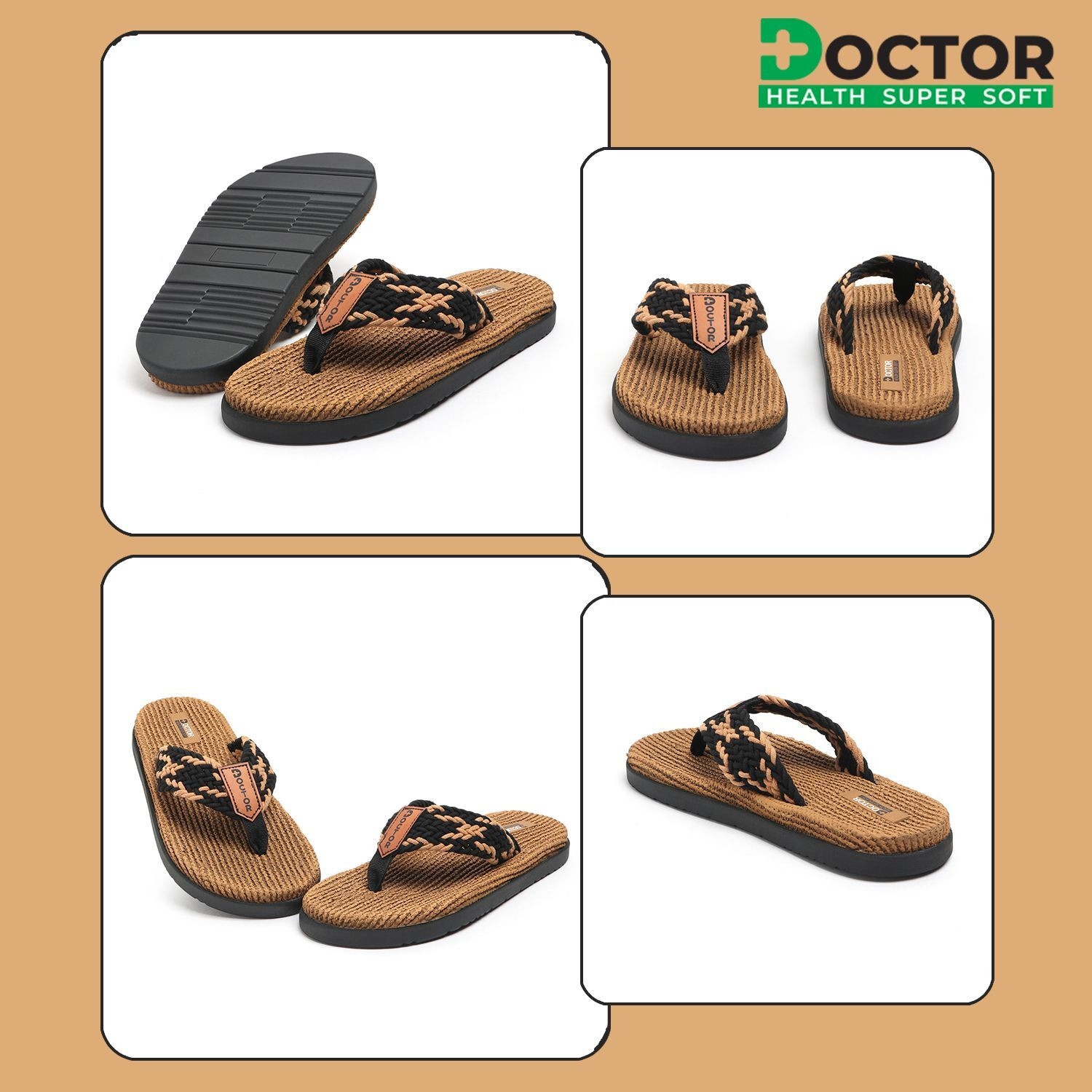 Image of Doctor Health Super Soft Men Men's Orthopedic Slippers | Soft Cushion, Lightweight, Doctor Recommended Design Slippers