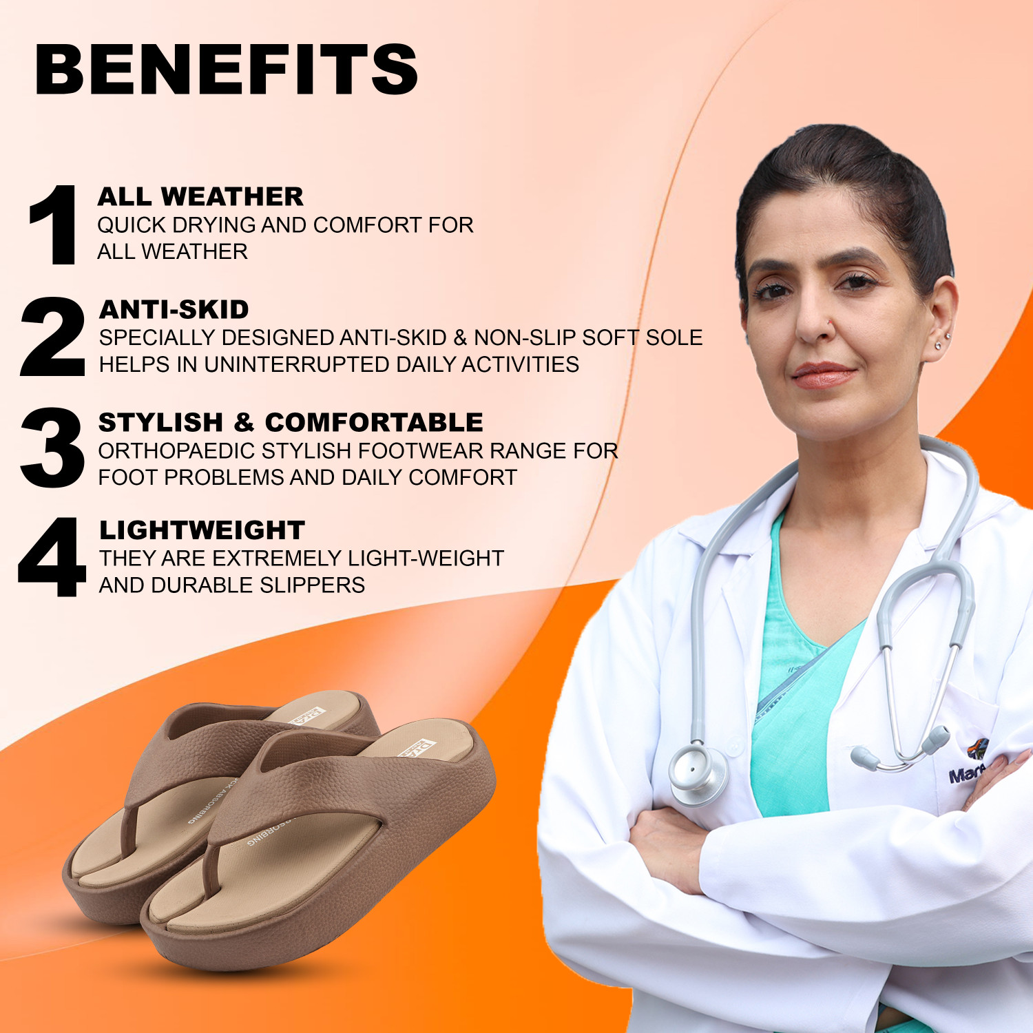 Image of DrArzt Women Classic|Ultra Soft|Cushion Footbed|Lightweight|Waterproof Flip Flops