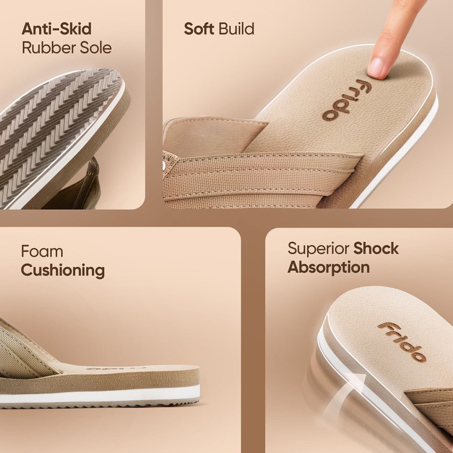 Image of Frido Unisex Cloud Comfort Orthopedic Soft Home Chappal with Anti-Skid Sole Slippers