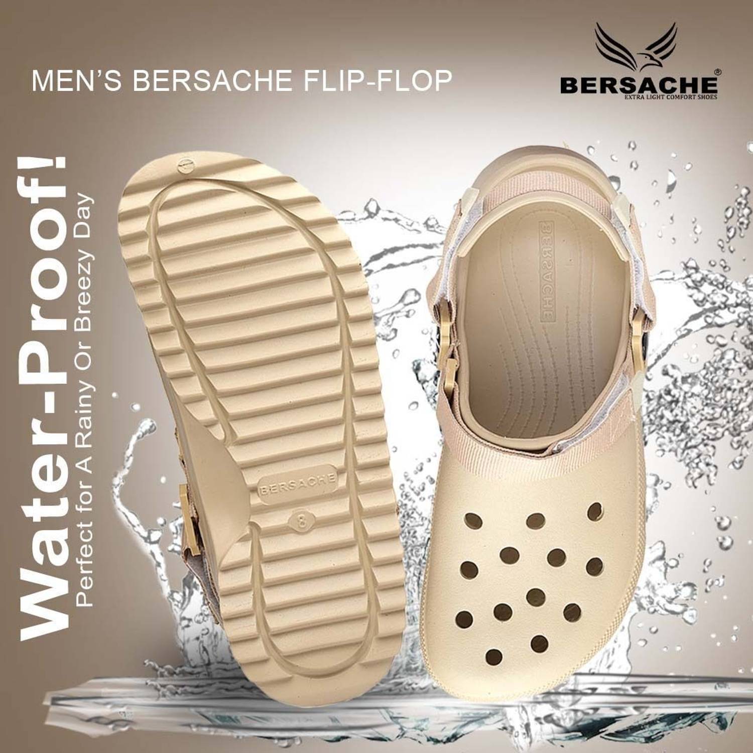 BERSACHE Men Brown Flip Flops - Image 3
