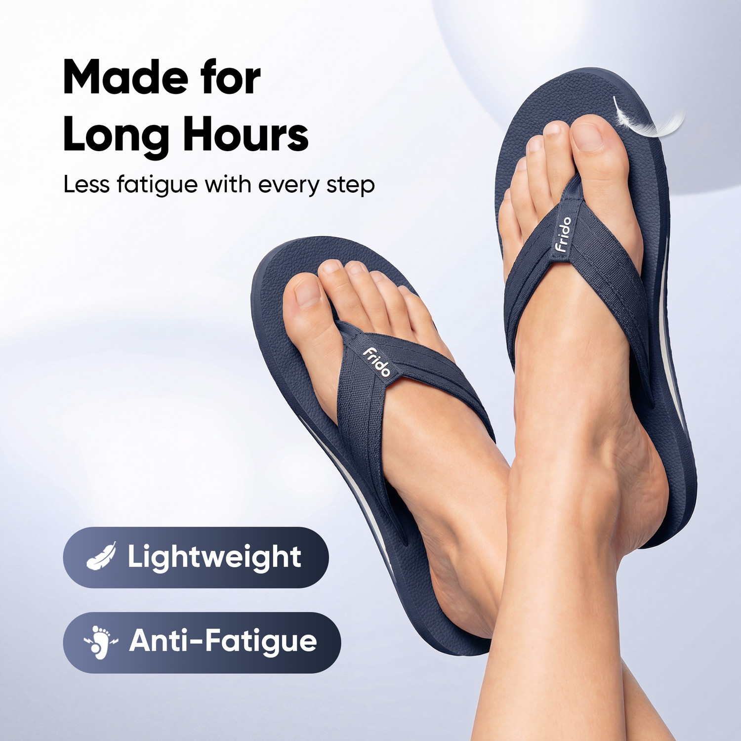 Image of Frido Unisex Cloud Comfort Arch Support Orthopedic Soft Home Chappal with Anti-Skid Sole Slippers