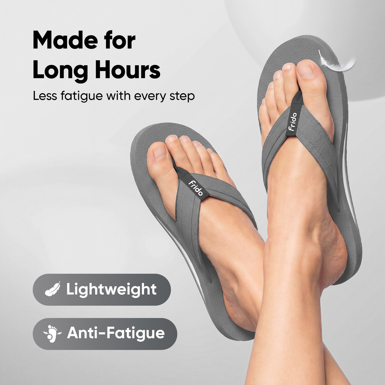 Image of Frido Unisex Cloud Comfort Arch Support Orthopedic Soft Home Chappal with Anti-Skid Sole Slippers