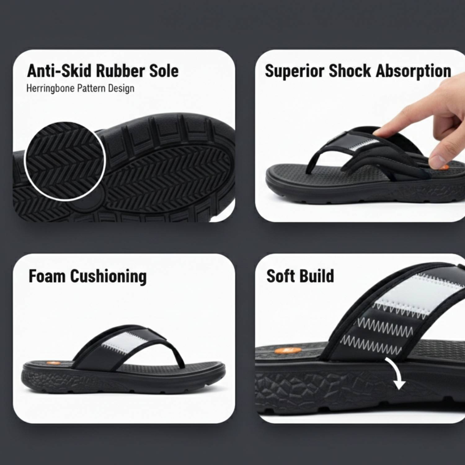 jootiyapa Men Black Slippers - Image 4