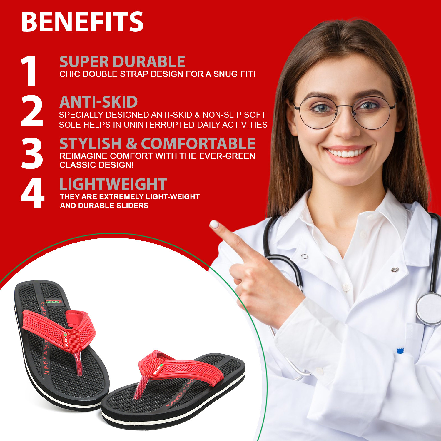 Image of Doctor Health Super Soft Women NewlyLaunch|Premium|Orthopaedic|Diabetic|Accupressure|Classic|Comfort|Ultrasoft Flip Flops