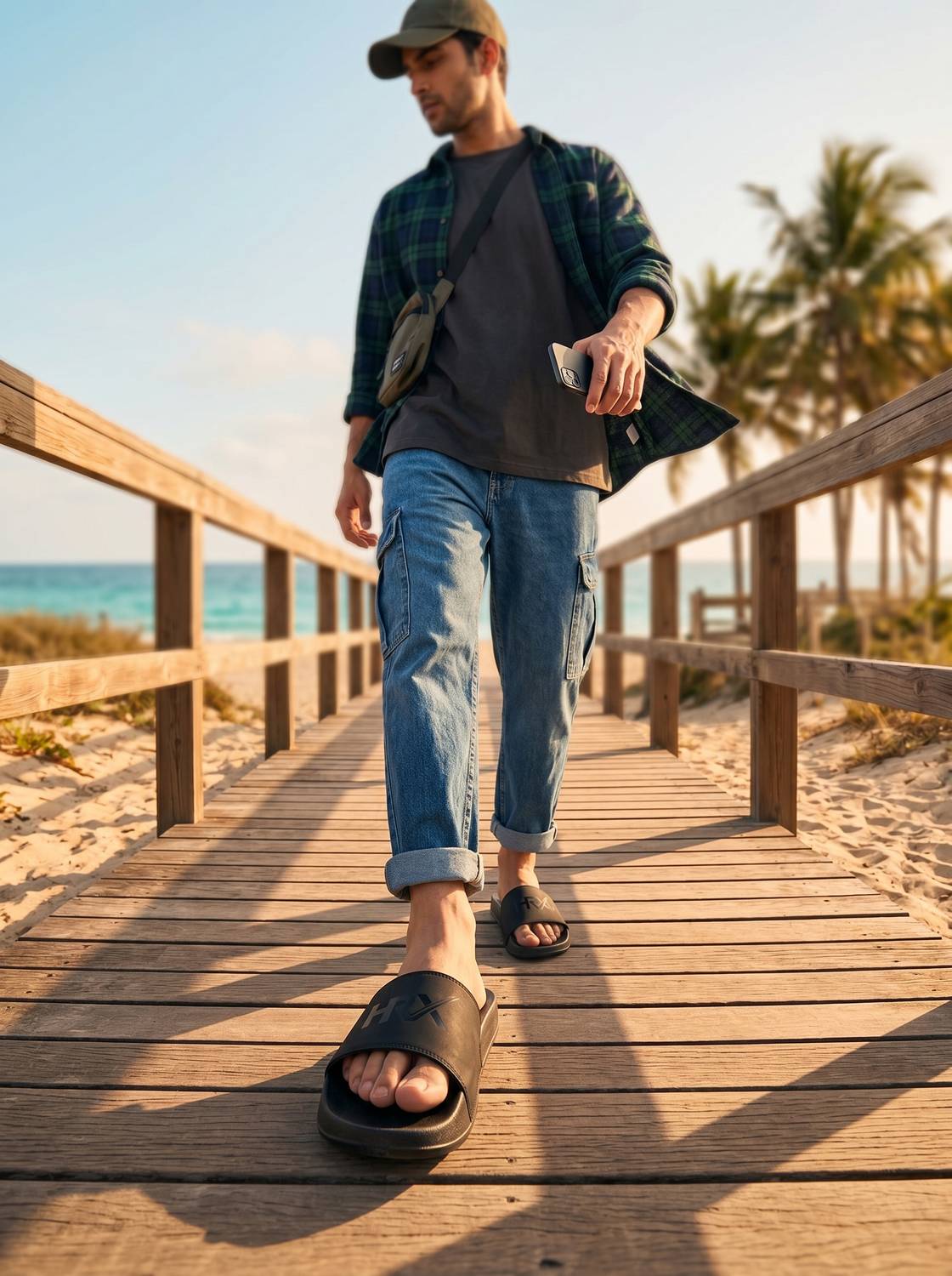 HRX by Hrithik Roshan Men Black Slides - Image 2