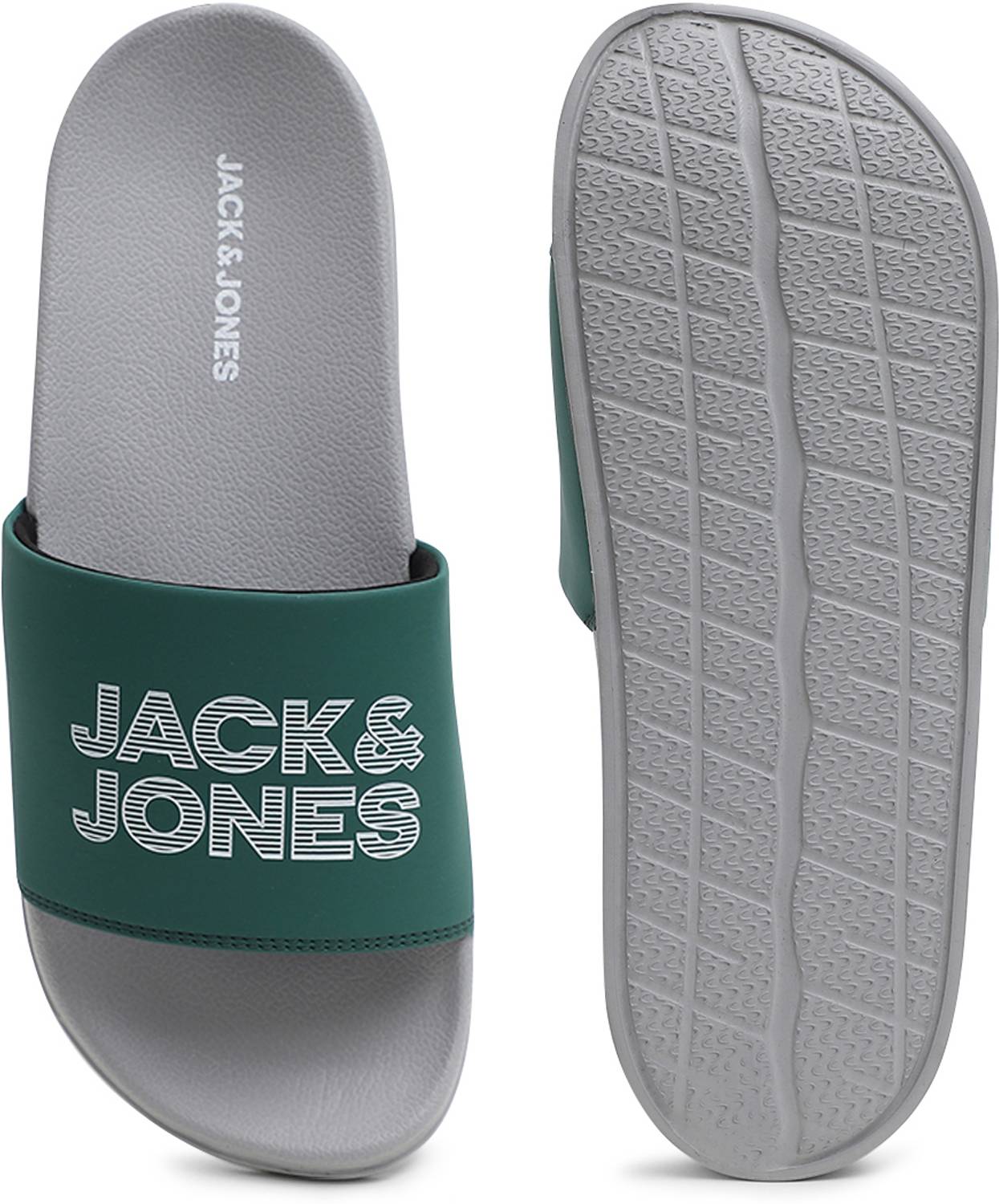 JACK & JONES Men Green Slides - Image 5