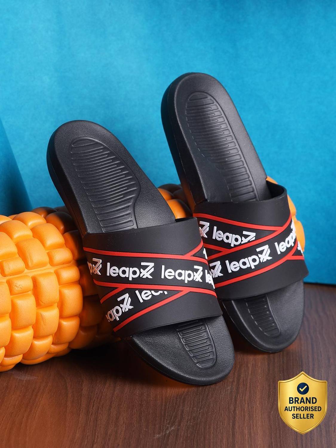 Leap7X by Liberty OTTO Black Slippers Men Slides (Black , 8)