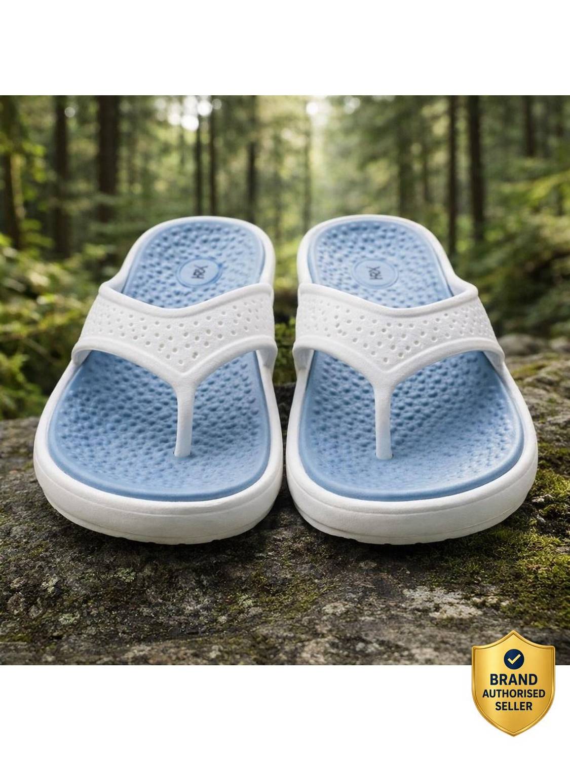 HRX Men White Flip Flops - Image 1