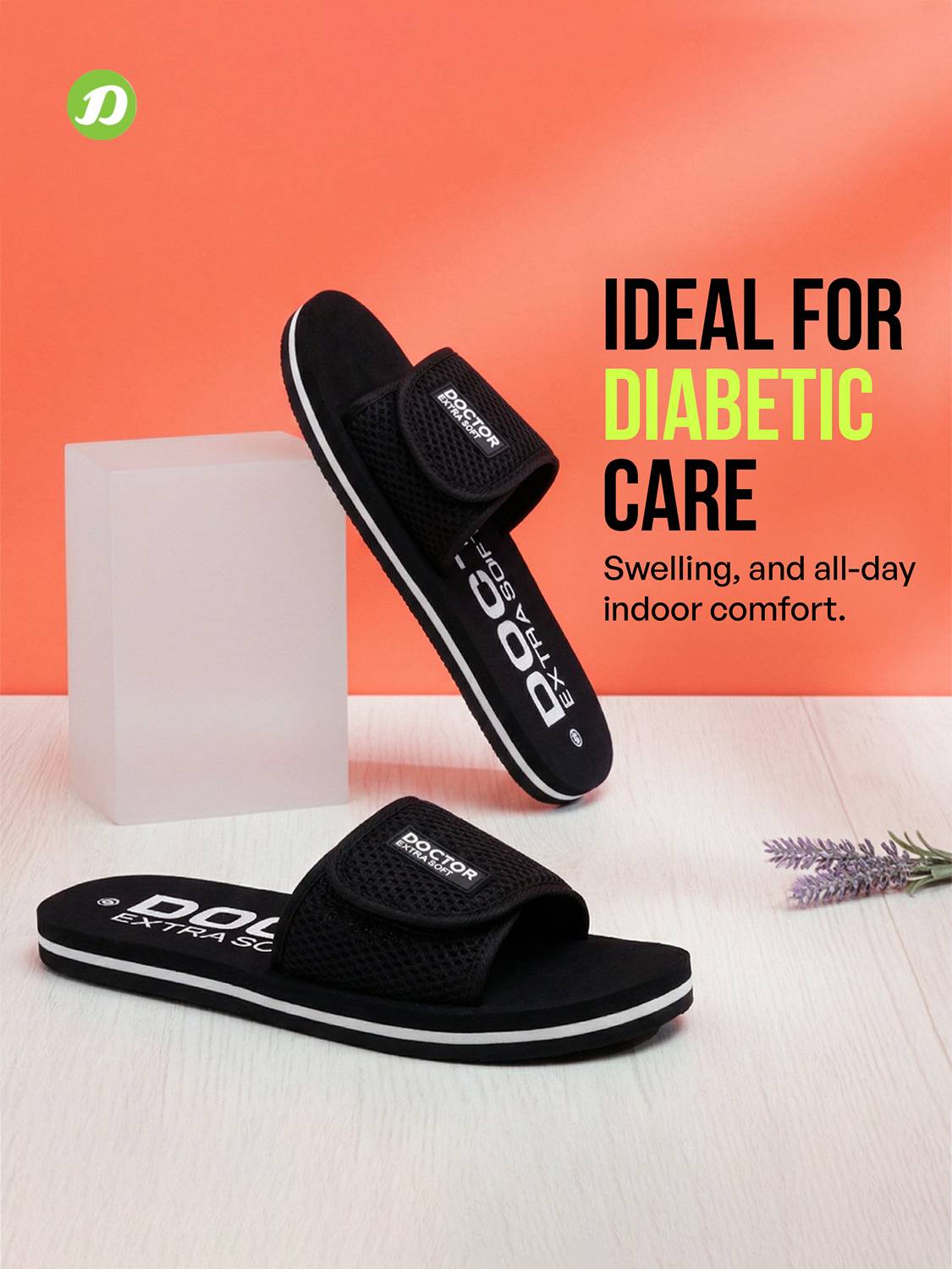 Doctor Extra Soft Women Velcro Adjustable Slides - Image 3