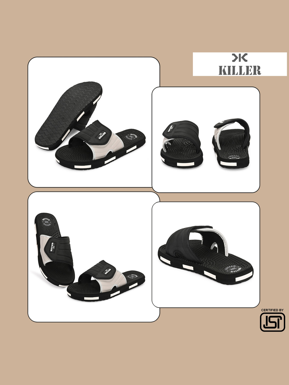 Image of KILLER Men Soft Comfortable Chappal Casual Lightweight Mens Slippers for Daily Wear Slides