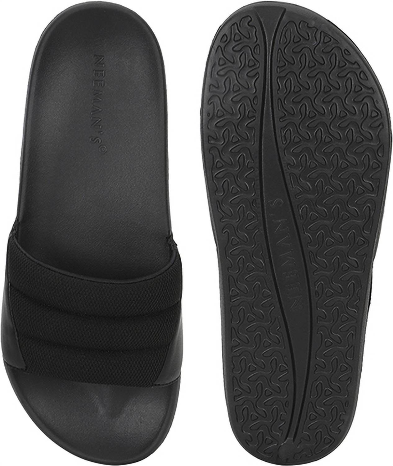 Neemans Men Black Slides - Image 3