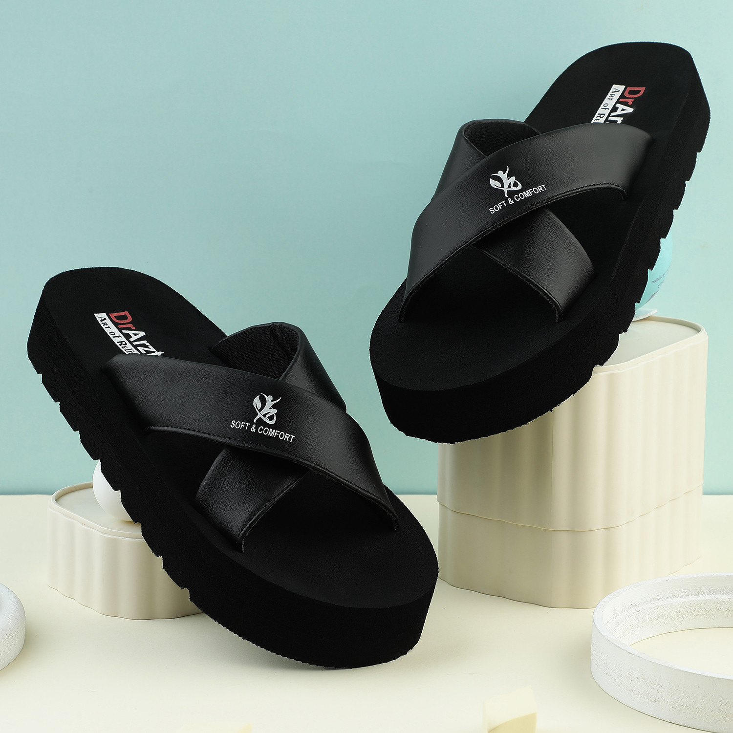 Image of DrArzt Men Slippers (Black, 7)