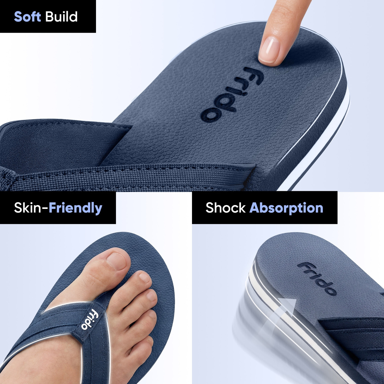 Image of Frido Unisex Cloud Comfort Arch Support Orthopedic Soft Home Chappal with Anti-Skid Sole Slippers