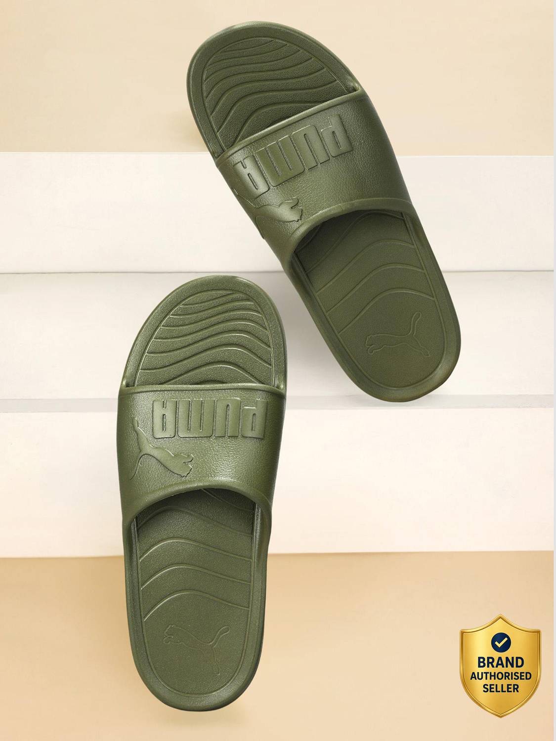 PUMA Men Popcat 20 Injex Res Slides Green - Image 1