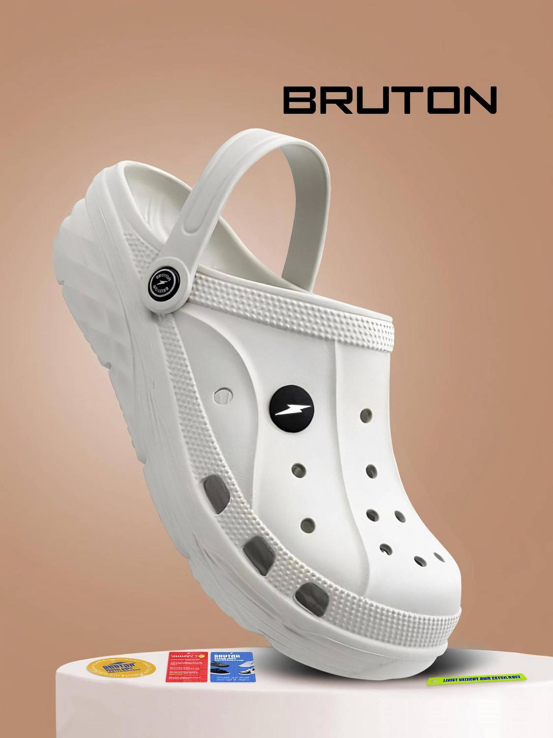 BRUTON Men Slides White