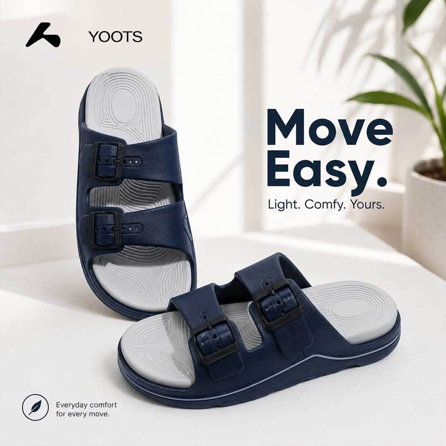 Yoots Men Blue Flip Flops - Image 2