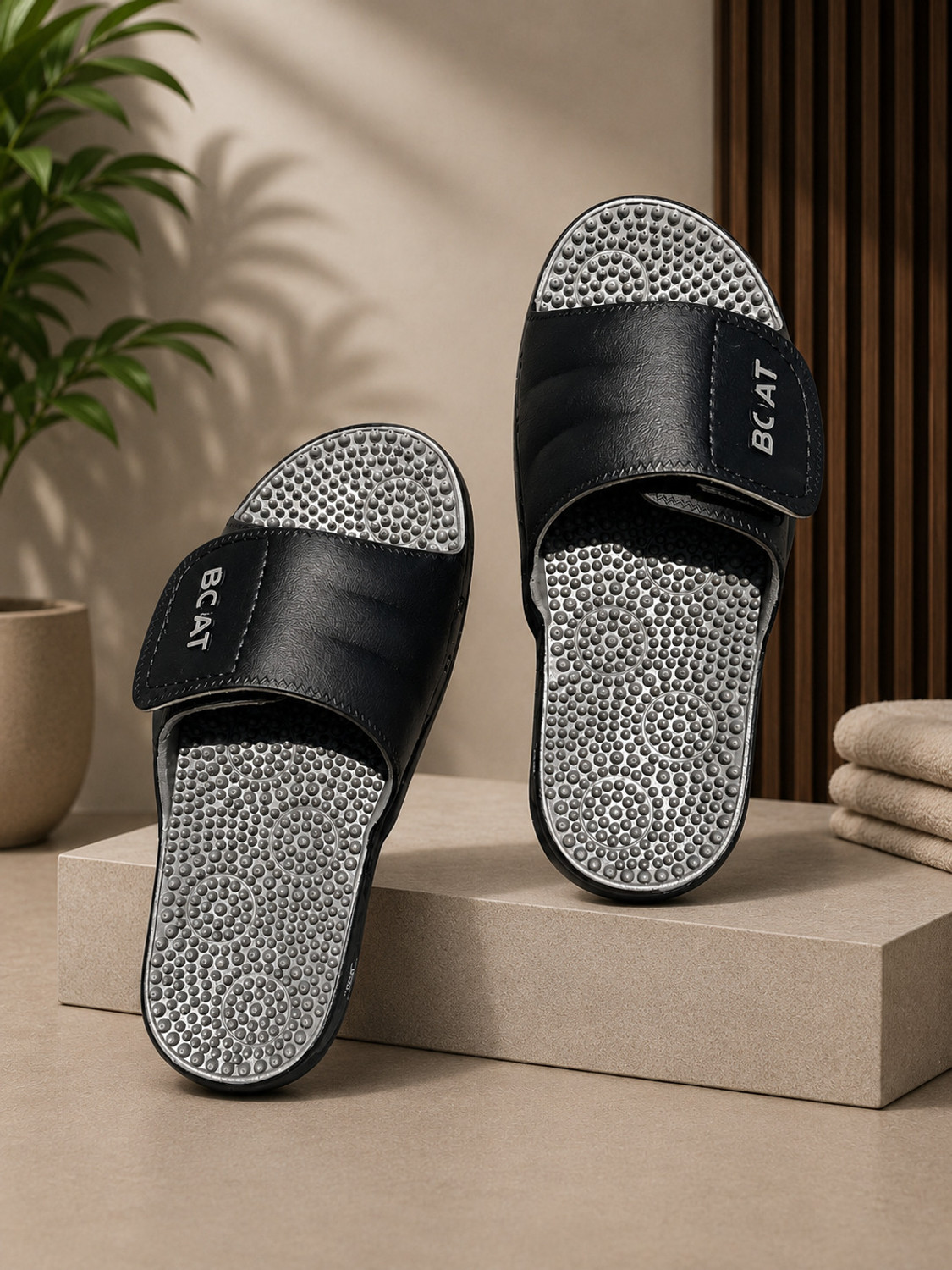 Image of Slider style Men Men Slides Accupressure Orthopedic Comfortable Soft Trending Stylish Slip-On Flip Flops