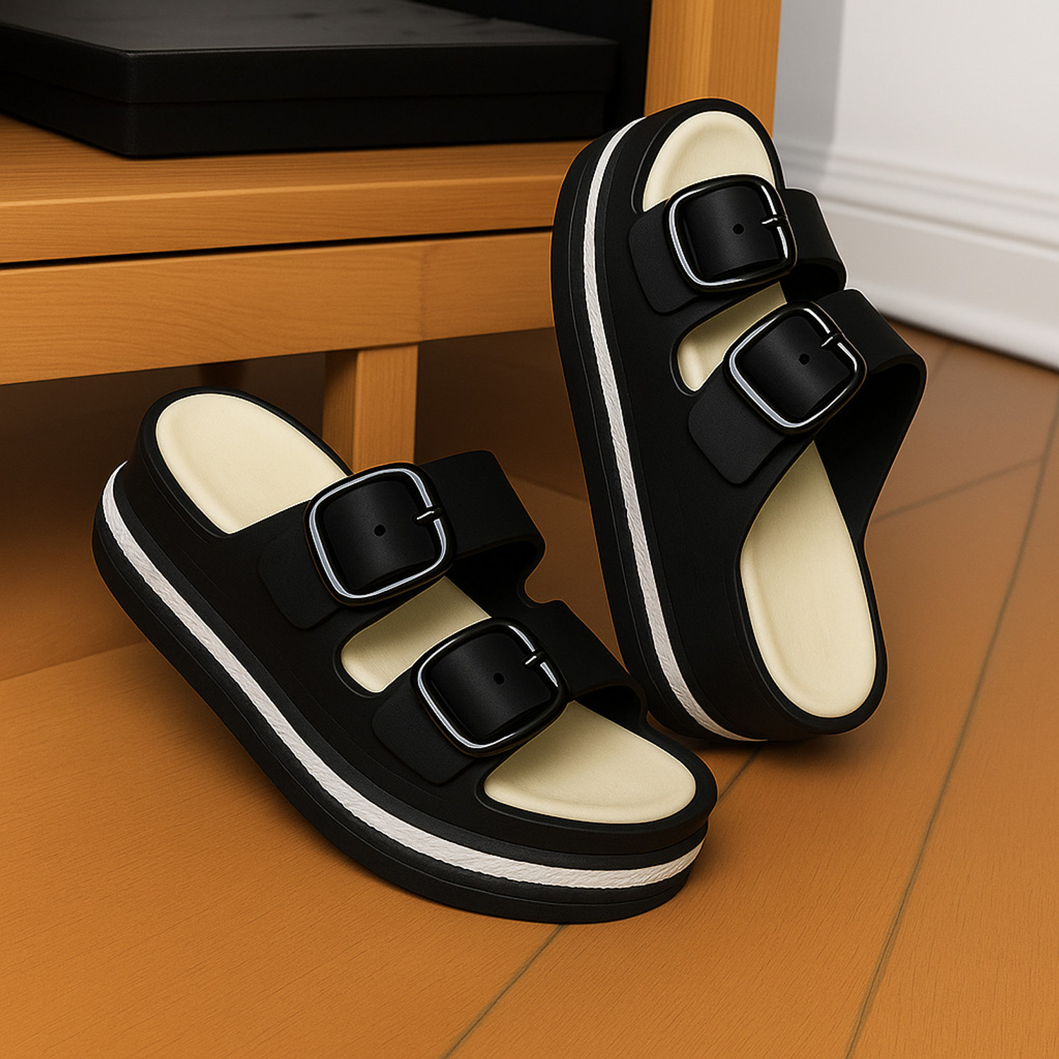 Image of DHR Women Flip Flops (Black, 6)
