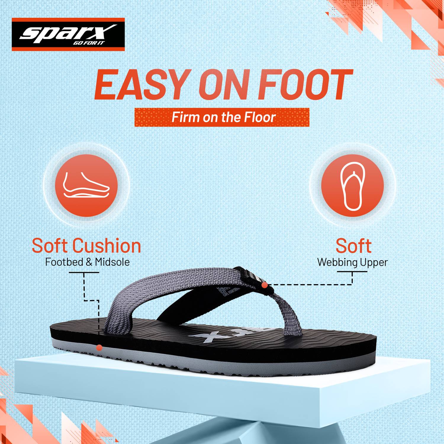 Sparx Men Gray Flip Flops - Image 4
