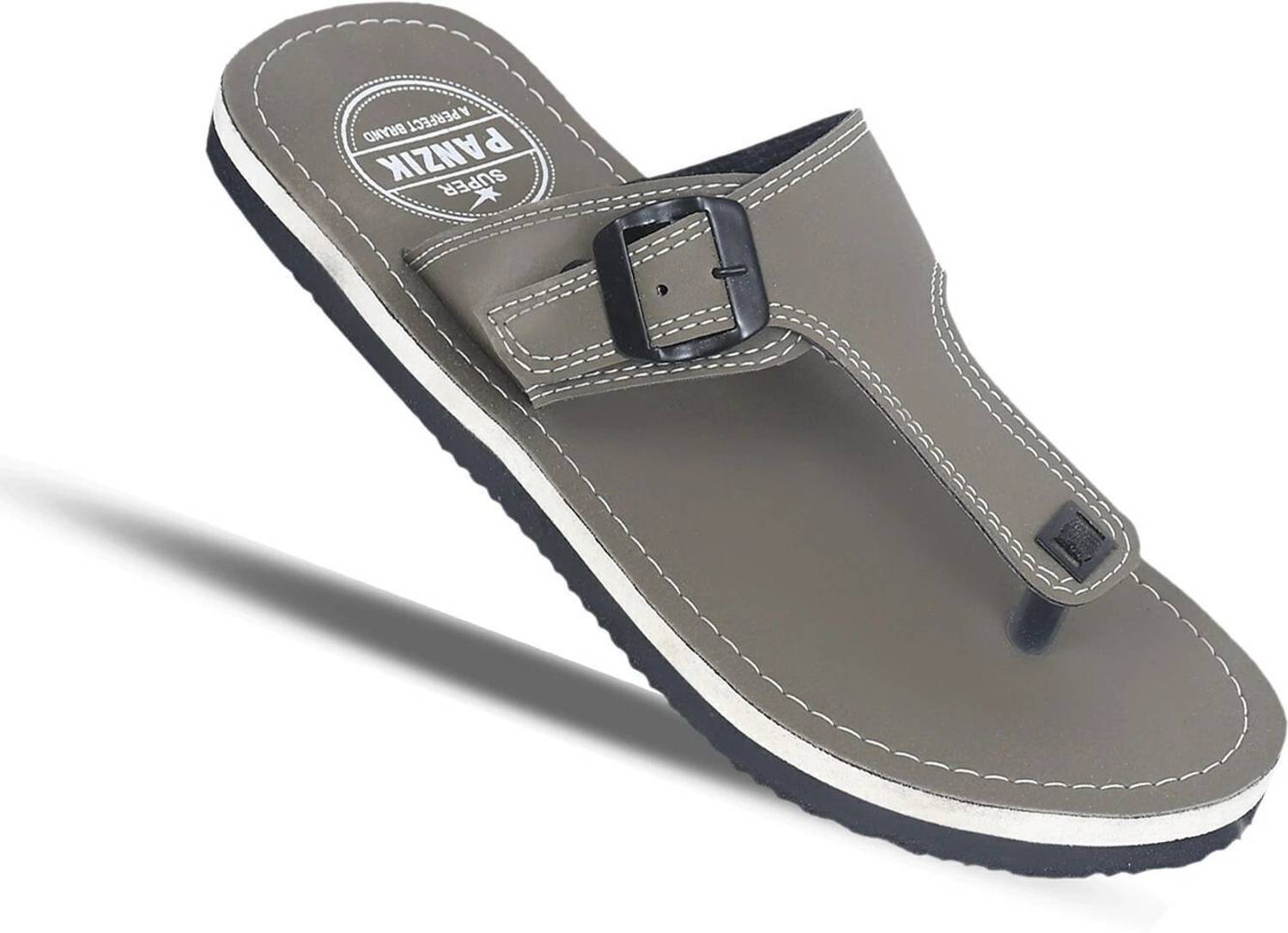 PANZIK Men Gray Flip Flops - Image 3
