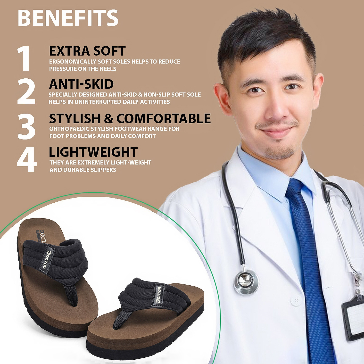 Image of DOCTOR FEEL SOFT Men Men Lightweight|Soft Cushioning|Flexible Sole|Daily Wear|Premium Quality Slipper Slippers