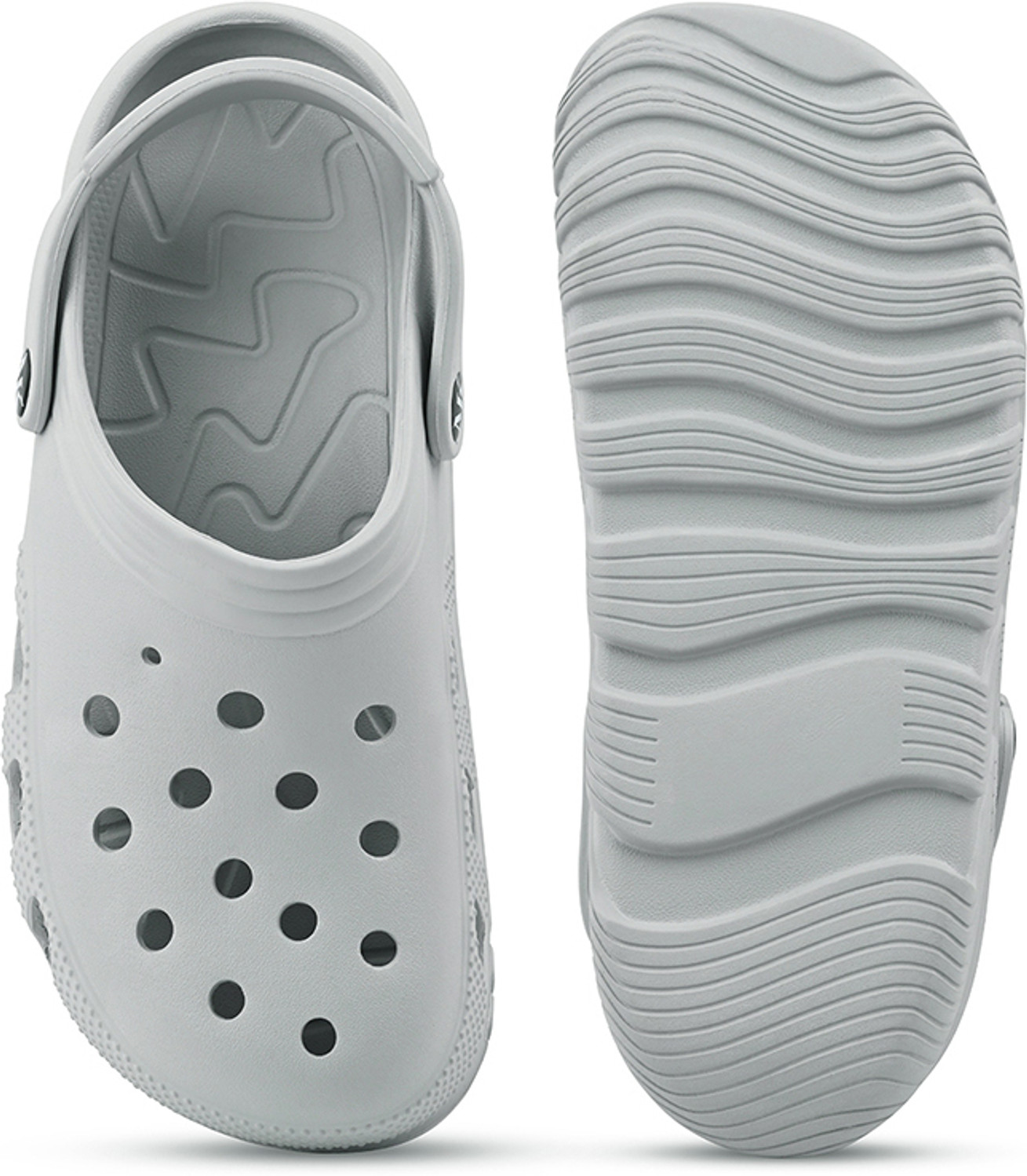 Image of MONKS & KNIGHTS Men Grey Lightweight Flexible All Day Clogs for men, MK-CLG-005-GY Flip Flops