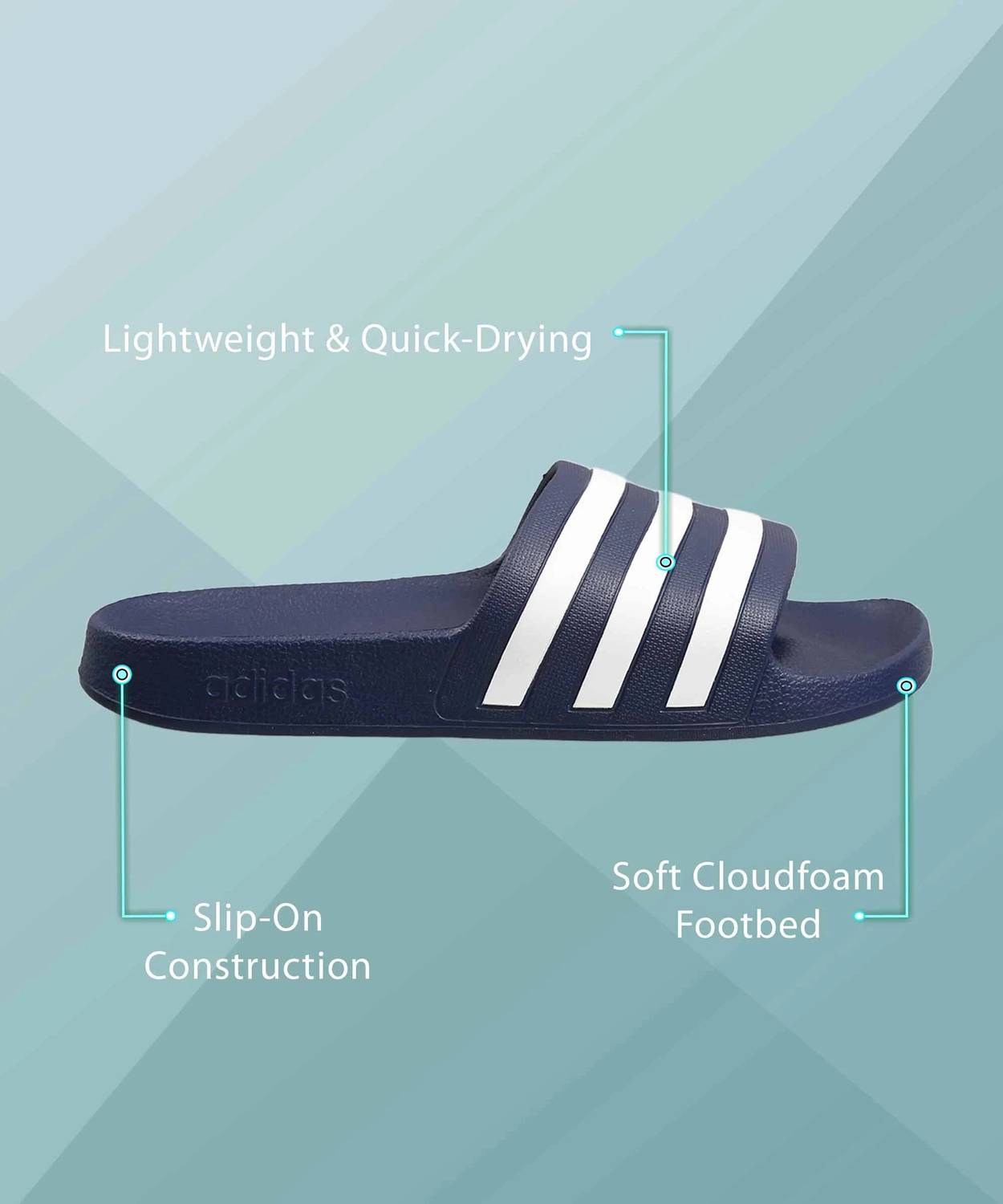 ADIDAS Unisex ADILETTE AQUA Slides Green - Image 2