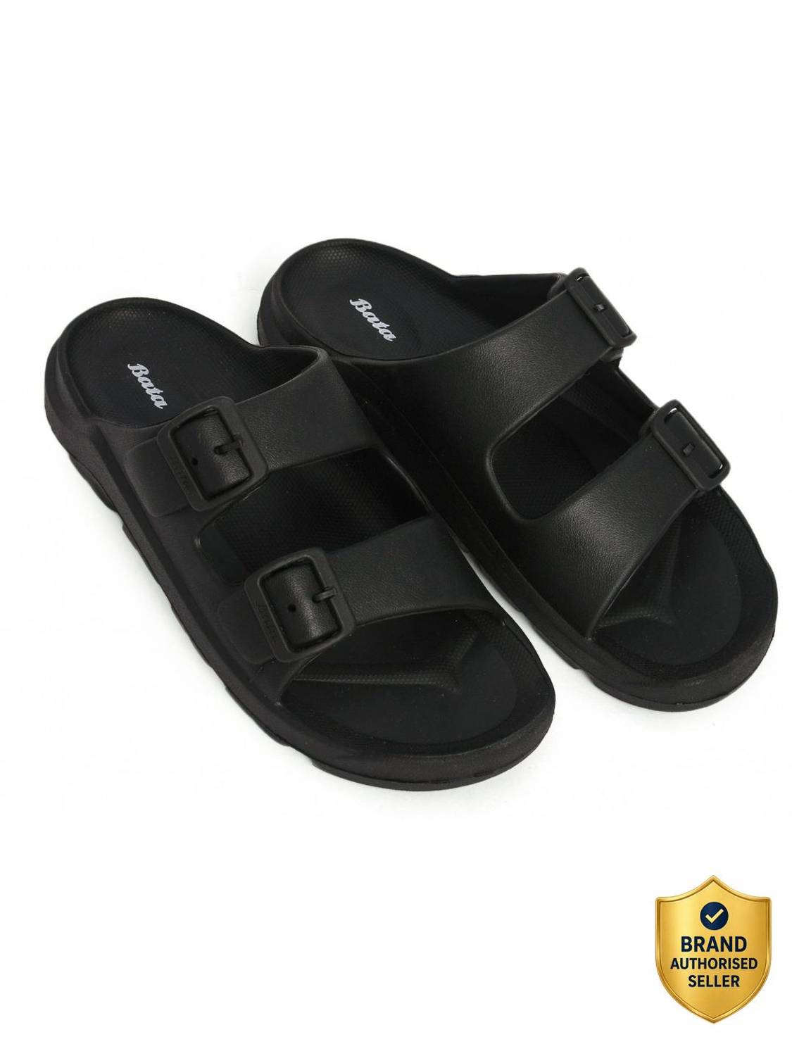 Bata Men Black Slippers