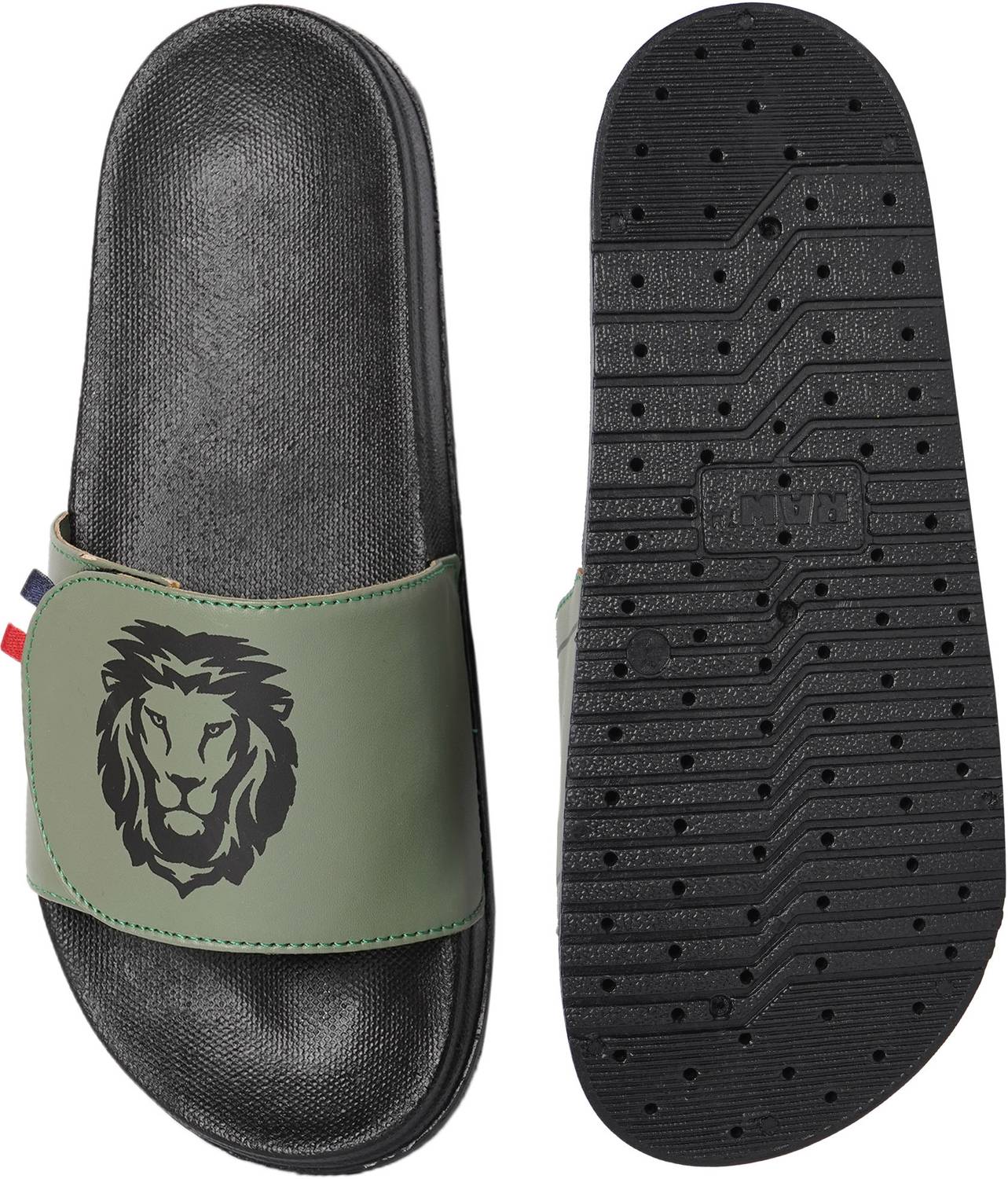 Shoe Mate Men Green Slides - Image 5