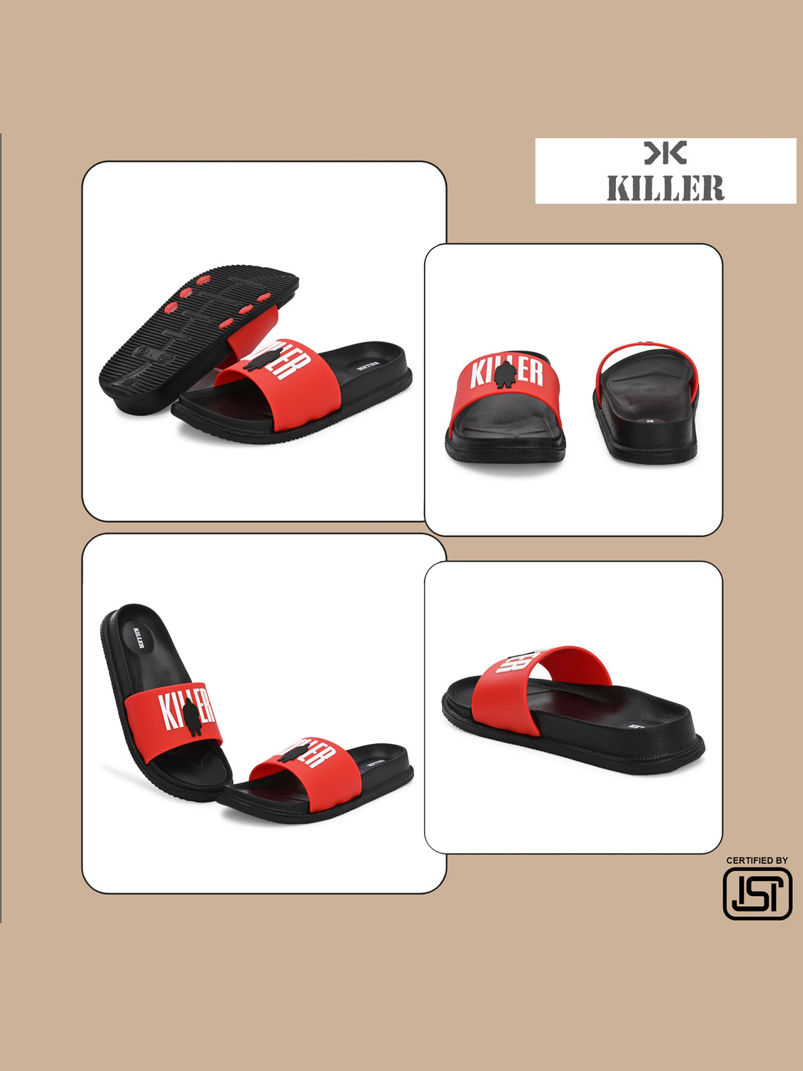 Image of KILLER Men Soft Comfortable Chappal Casual Lightweight Men Slippers for Daily Wear Slides