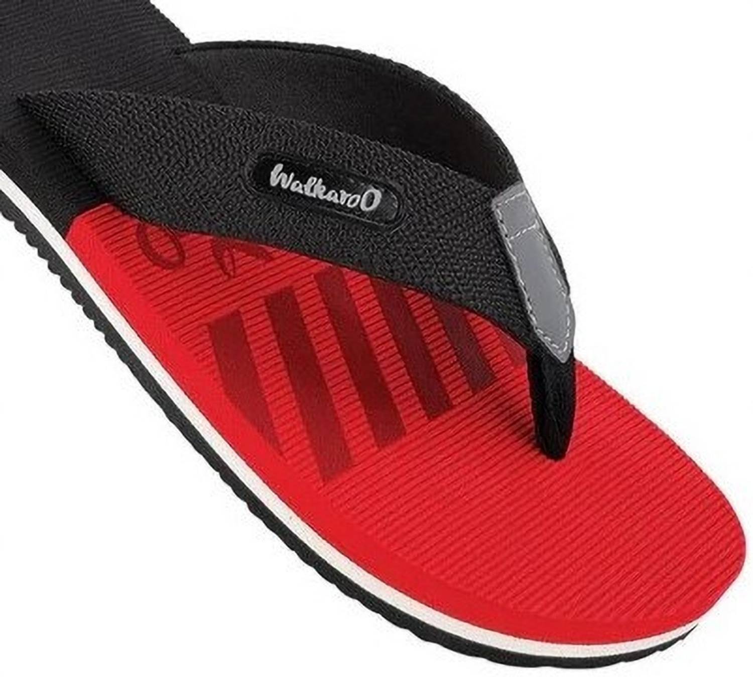 WALKAROO Men Black Flip Flops - Image 3