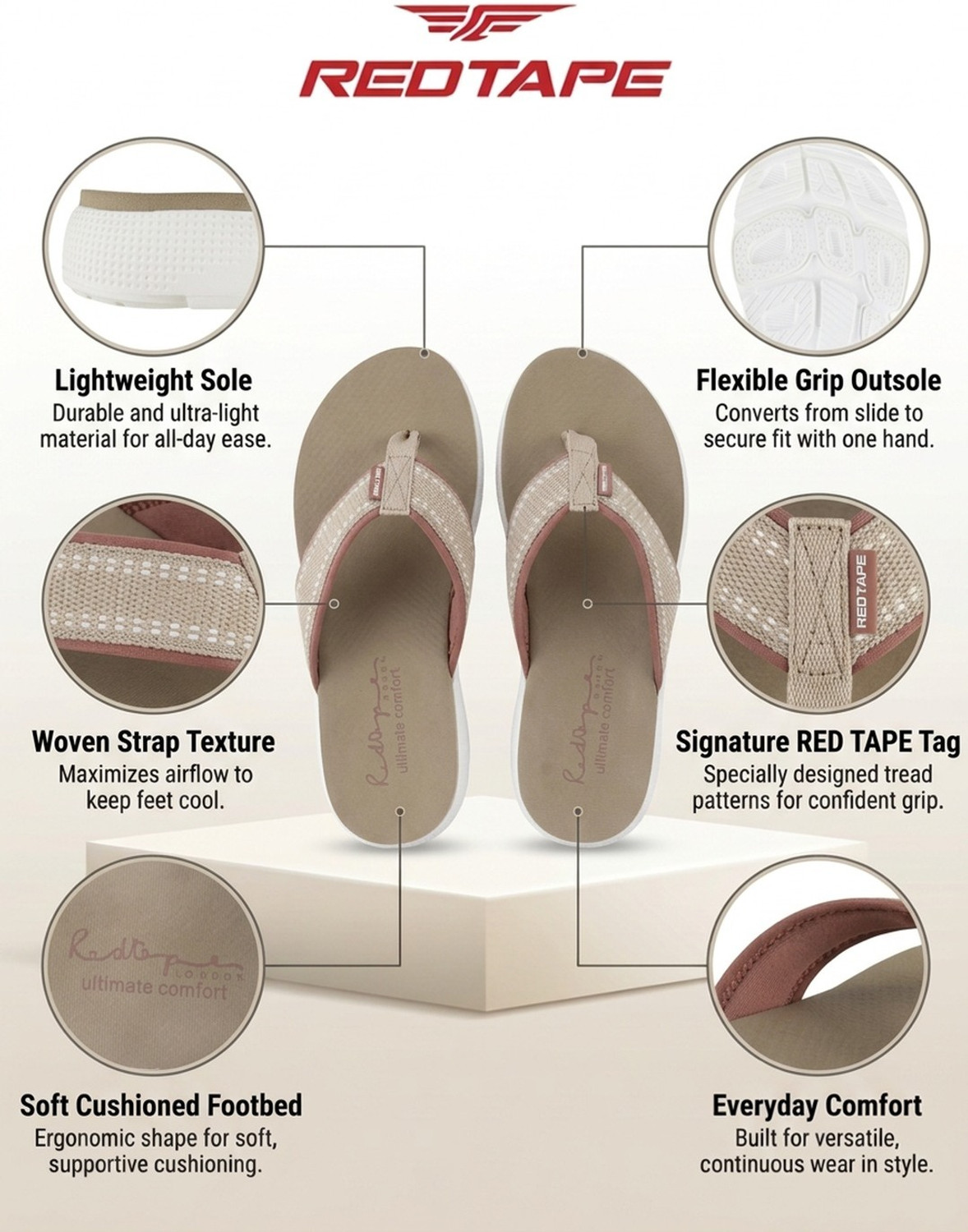 Image of RED TAPE Women Flip Flops