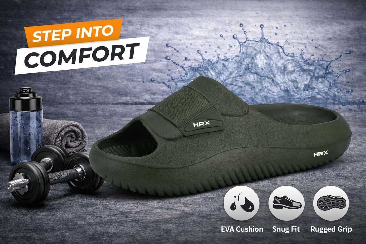 Image of HRX by Hrithik Roshan Men Flip Flops