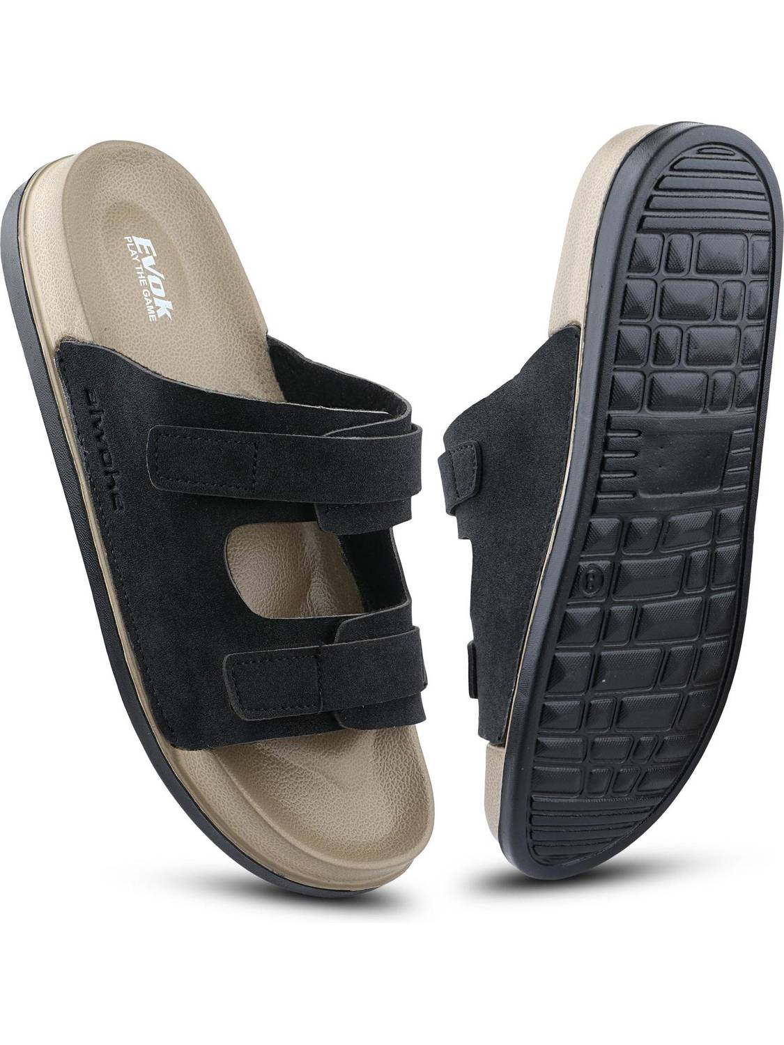 EVOK Men Black Slippers - Image 1